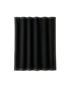Slate Dale Shower Curtain Hanging Flat From A Plain Rod - Black