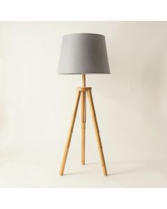 Hazel Crest Floor Lamp With A Plain Fabric Shade - Gray (synthetic illustration; no displayed measurements)