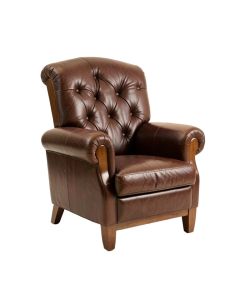 Kate 42 '' Wide Tufted Genuine Leather Club Chair