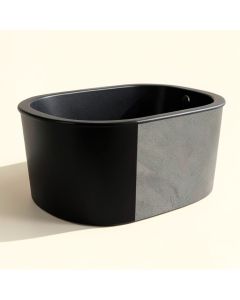 Manhattan 64 '' X 33 '' Freestanding Soaking Solid Surface Bathtub (synthetic illustration; no displayed measurements)