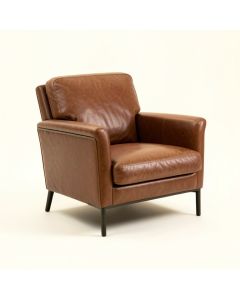 Breeanna 33.5 '' Wide Top Grain Leather Armchair (synthetic illustration; no displayed measurements)