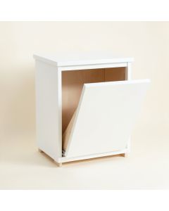 Heath Bridge Freestanding Pull-Out Hamper Cabinet - White (synthetic illustration; no displayed measurements)