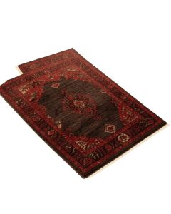 Bastioni Power Loom Dark Brown/Red Rug