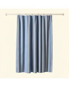 Field Branch Shower Curtain Hanging Flat From A Plain Rod - Blue (synthetic illustration; no displayed measurements)