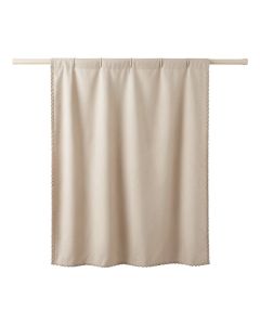 Oak Falls Shower Curtain Hanging Flat From A Plain Rod - Beige