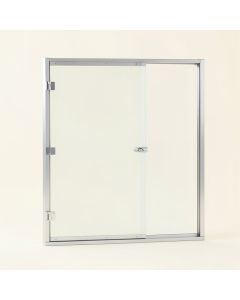 52 '' - 56 '' W X 78 '' H Single Sliding Frameless Tub Door (synthetic illustration; no displayed measurements)
