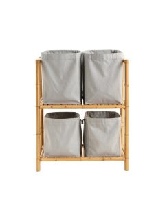 Reed Bend Laundry Sorting Station With Plain Removable Bags - Gray (synthetic illustration; no displayed measurements)