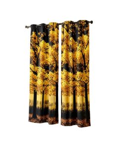 Dade Fall Decorations Lush Beech Fall Tree With Tall Bodies Wilderness Rural Countryside Design Graphic Print & Text Semi-Sheer Rod Pocket Curtain Panel