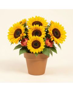 Sunflowers Floral Centerpieces In Pot (synthetic illustration; no displayed measurements)