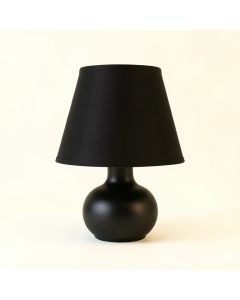 Hill Branch Table Lamp With A Plain Fabric Shade - Black (synthetic illustration; no displayed measurements)