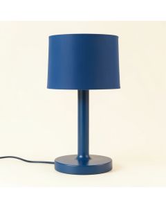 Cliff Brook Table Lamp With A Plain Fabric Shade - Blue (synthetic illustration; no displayed measurements)