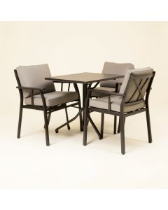 Alice Round 2 - Person 32.3 '' Long Aluminum Bistro Set With Cushions (synthetic illustration; no displayed measurements)