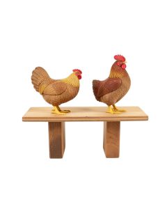 Asgard 2 Piece Hen/Rooster Shelf Sitter Figurine Set