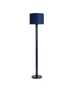 Spruce Dale Floor Lamp With A Plain Fabric Shade - Navy