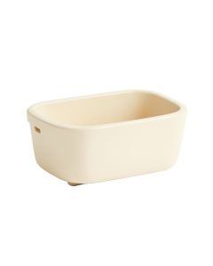 Wren Bluff Empty Railing Planter With Integral Brackets - Cream
