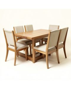 Ayeh 5 - Piece Rubberwood Solid Wood Dining Set (synthetic illustration; no displayed measurements)