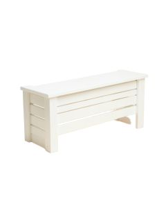 Flint Bluff Narrow Outdoor Storage Bench - White