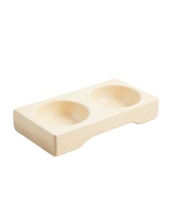 Olive Crossing Pet Feeding Stand With Two Plain Empty Bowls - Ivory (synthetic illustration; no displayed measurements)