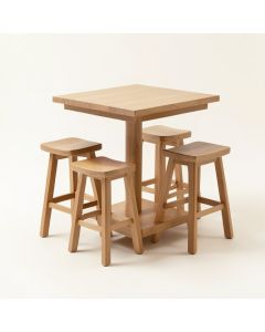 Dining Bar Table Set Counter Height With 4 Pub Stool (synthetic illustration; no displayed measurements)