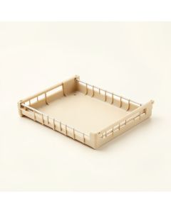 Vale Bend Empty Under-Desk Cable Tray - Beige (synthetic illustration; no displayed measurements)
