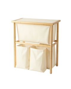 Shore Crossing Laundry Sorting Station With Plain Removable Bags - Cream