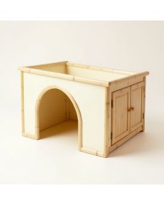 Olive Bend Empty Furniture-Style Litter Enclosure - Cream (synthetic illustration; no displayed measurements)