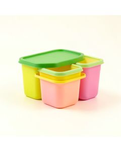 Small Plastic Kitchen Saver 3 Container Food Storage Set (synthetic illustration; no displayed measurements)