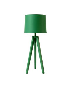 Pine Crossing Floor Lamp With A Plain Fabric Shade - Green
