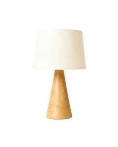 Birch Crest Table Lamp With A Plain Fabric Shade - Ivory
