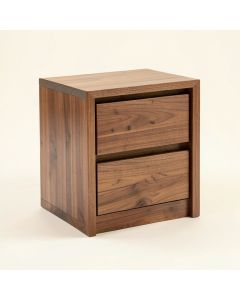 Colbey 2 - Drawer Solid Wood Nightstand In Walnut (synthetic illustration; no displayed measurements)