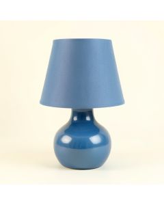 Dawn Dell Table Lamp With A Plain Fabric Shade - Blue (synthetic illustration; no displayed measurements)