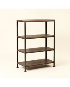 Ranallo 3-Tier Rustic Industrial Wood And Metal Etagere Bookcase (synthetic illustration; no displayed measurements)