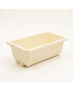Reed Bend Empty Railing Planter With Integral Brackets - Ivory (synthetic illustration; no displayed measurements)