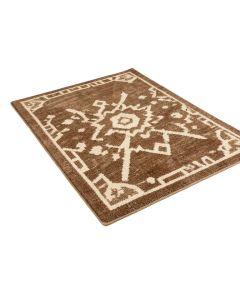 Goa Geometric Tufted Brown/Beige Wool Area Rug