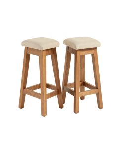 2-Pc 29.5 '' Saddle Wooden Bar Stools With Fabric Seat (synthetic illustration; no displayed measurements)