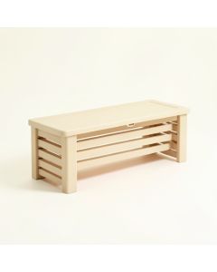Ridge Bridge Narrow Outdoor Storage Bench - Beige (synthetic illustration; no displayed measurements)