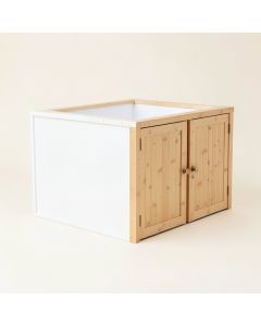Cove Dell Empty Furniture-Style Litter Enclosure - White (synthetic illustration; no displayed measurements)
