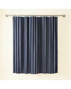 Cove Brook Shower Curtain Hanging Flat From A Plain Rod - Navy (synthetic illustration; no displayed measurements)