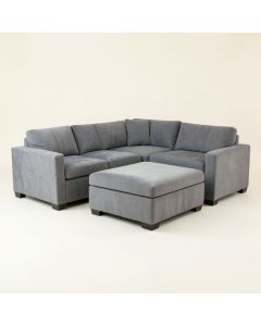 Agenore 142 '' Wide Microfiber/Microsuede Reversible Modular Sectional With Ottoman (synthetic illustration; no displayed measurements)