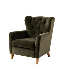 Rizzuto 25 '' Wide Tufted Velvet Wingback Chair (synthetic illustration; no displayed measurements)