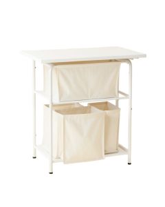 Slate Dale Laundry Sorting Station With Plain Removable Bags - White