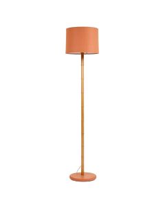 Aspen Dale Floor Lamp With A Plain Fabric Shade - Terracotta