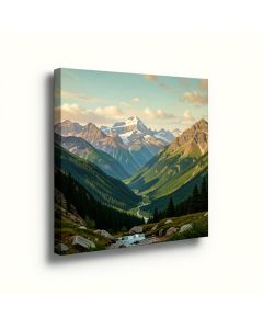 `` Canadian Rockies '' By Albert Bierstadt Print Of Painting On Wrapped Canvas (synthetic illustration; no displayed measurements)