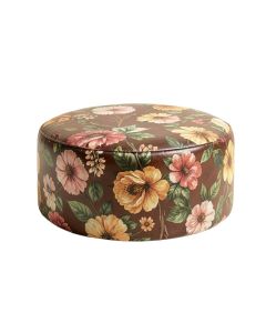 Finchley 20 '' Wide Round Floral Pouf Ottoman