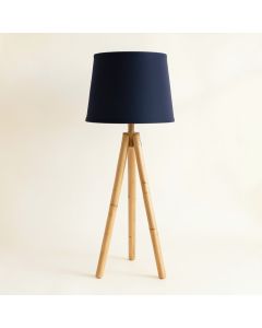 Bay Brook Floor Lamp With A Plain Fabric Shade - Navy (synthetic illustration; no displayed measurements)