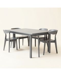 Alessia 5 - Piece Eucalyptus Solid Wood Dining Set (synthetic illustration; no displayed measurements)