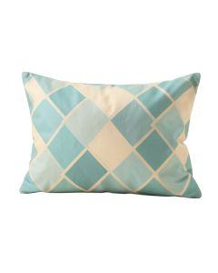 Emerick Geometric Aqua Blue/Beige Lumbar Pillow