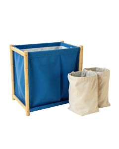 Slate Crest Laundry Sorting Station With Plain Removable Bags - Blue