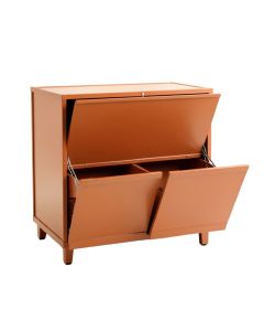 Bay Brook Freestanding Pull-Out Hamper Cabinet - Terracotta (synthetic illustration; no displayed measurements)