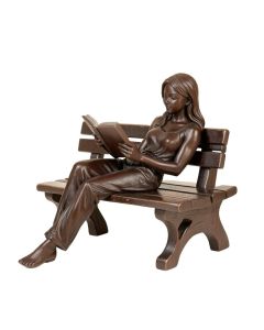Girl Laying On A Bench Reading A Book Statue